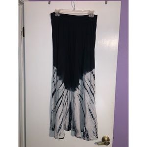 Black tie dye maxi skirt